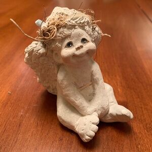 Cream Cherub Angel Figurine Decorative Home Art